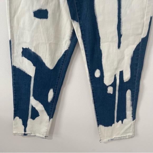 Frayed Jeans Painted Tapered Boyfriend Cut Size 29 distressed raw hem NWT - Picture 7 of 9